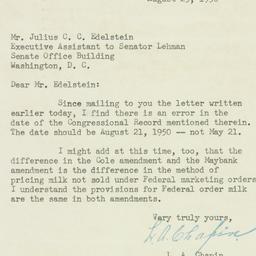 Letter: 1950 August 25