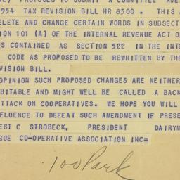 Telegram: 1954 June 29