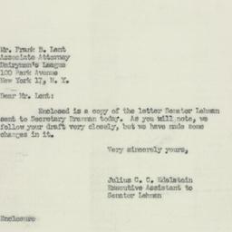 Letter: 1952 March 4