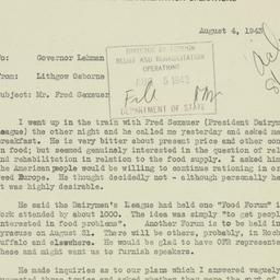 Memorandum: 1943 August 4