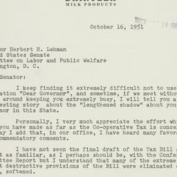 Letter: 1951 October 16