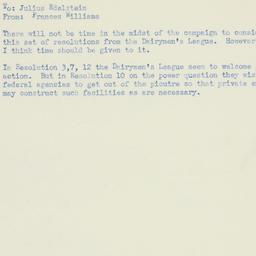 Memorandum: 1953 October 21