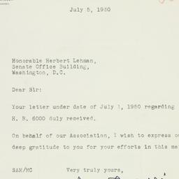 Letter: 1950 July 5