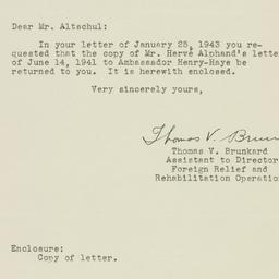 Letter: 1943 February 1