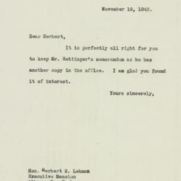 Letter: 1942 November 19