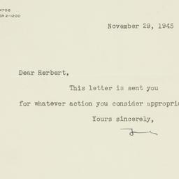 Letter: 1945 November 29