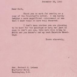 Letter: 1943 December 20