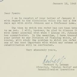 Letter: 1943 January 12
