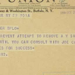 Telegram: 1938 October 29