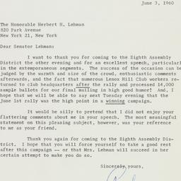 Letter: 1960 June 3