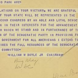 Telegram: 1950 November 8