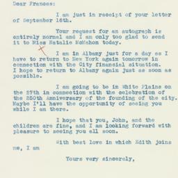 Letter: 1933 September 18