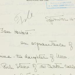 Letter: 1933 September 16