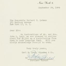 Letter: 1949 September 29