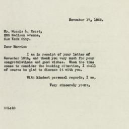 Letter: 1932 November 17