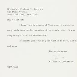 Letter: 1960 November 15