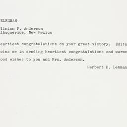 Telegram: 1960 November 11