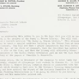 Letter: 1951 October 3