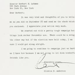 Letter: 1954 September 30