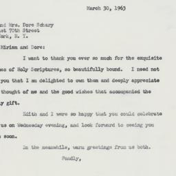 Letter: 1963 March 30