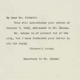 Letter: 1943 October 9