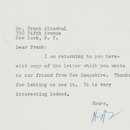Letter: 1954 October 6