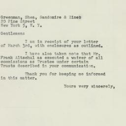 Letter: 1953 March 5