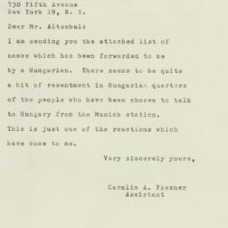 Letter: 1951 November 2