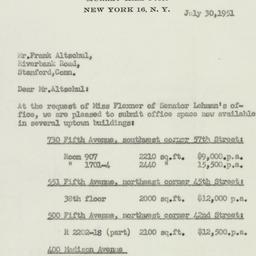 Letter: 1951 July 30