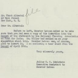 Letter: 1951 May 5