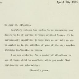 Letter: 1951 April 23