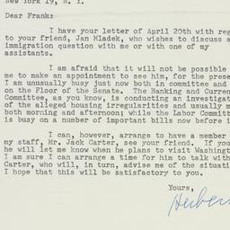 Letter: 1954 April 26