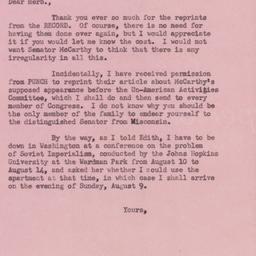 Letter: 1953 July 7
