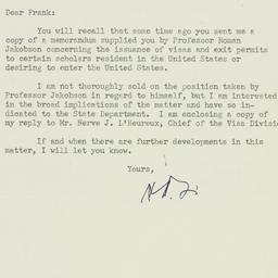 Letter: 1951 July 2