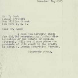 Letter: 1953 December 26
