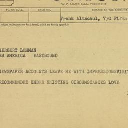 Telegram: 1953 August 18