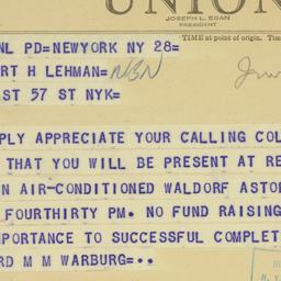 Telegram: 1948 June 28
