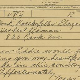 Telegram: 1944 April 11