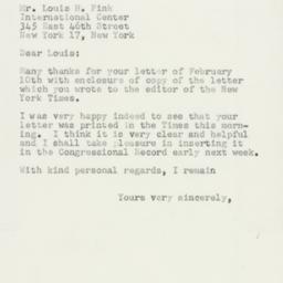 Letter: 1954 February 13