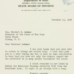 Letter: 1933 December 15
