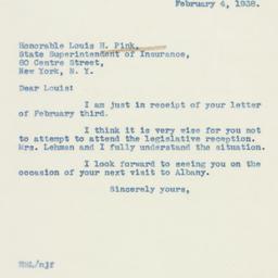 Letter: 1938 February 4