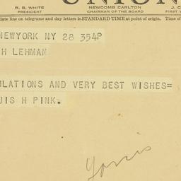 Telegram: 1941 March 28