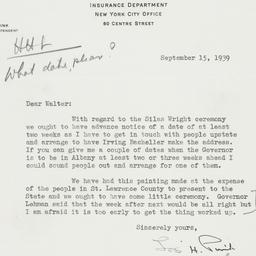 Letter: 1939 September 15