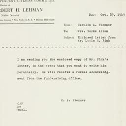 Memorandum: 1949 October 29