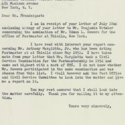 Letter: 1954 July 28