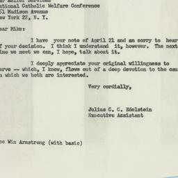 Letter: 1954 April 24