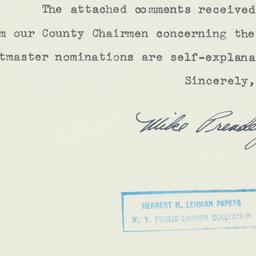 Letter: 1956 March 2