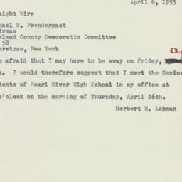 Letter: 1953 April 6