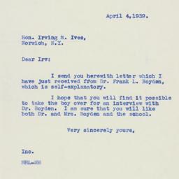 Letter: 1939 April 4
