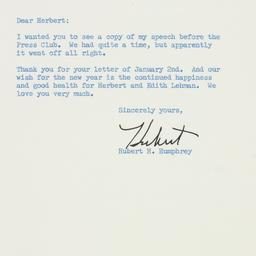 Letter: 1960 January 6